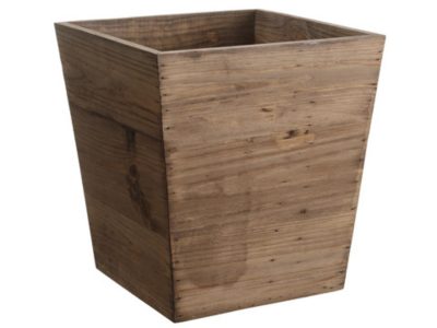 13.75" Country Rustic Natural Wood Storage Bin Container