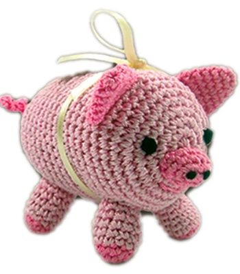 Knit Knacks Piggy Boo Organic Cotton Small Dog Toy